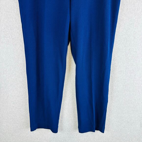 New Kasper Woman Sz 1X Plus Dress Pants Pull On Comfort Waist Blue Crepe  NWT - Picture 3 of 9